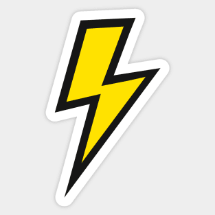 Yellow Lightning Bolt with Bold Black Outline Sticker